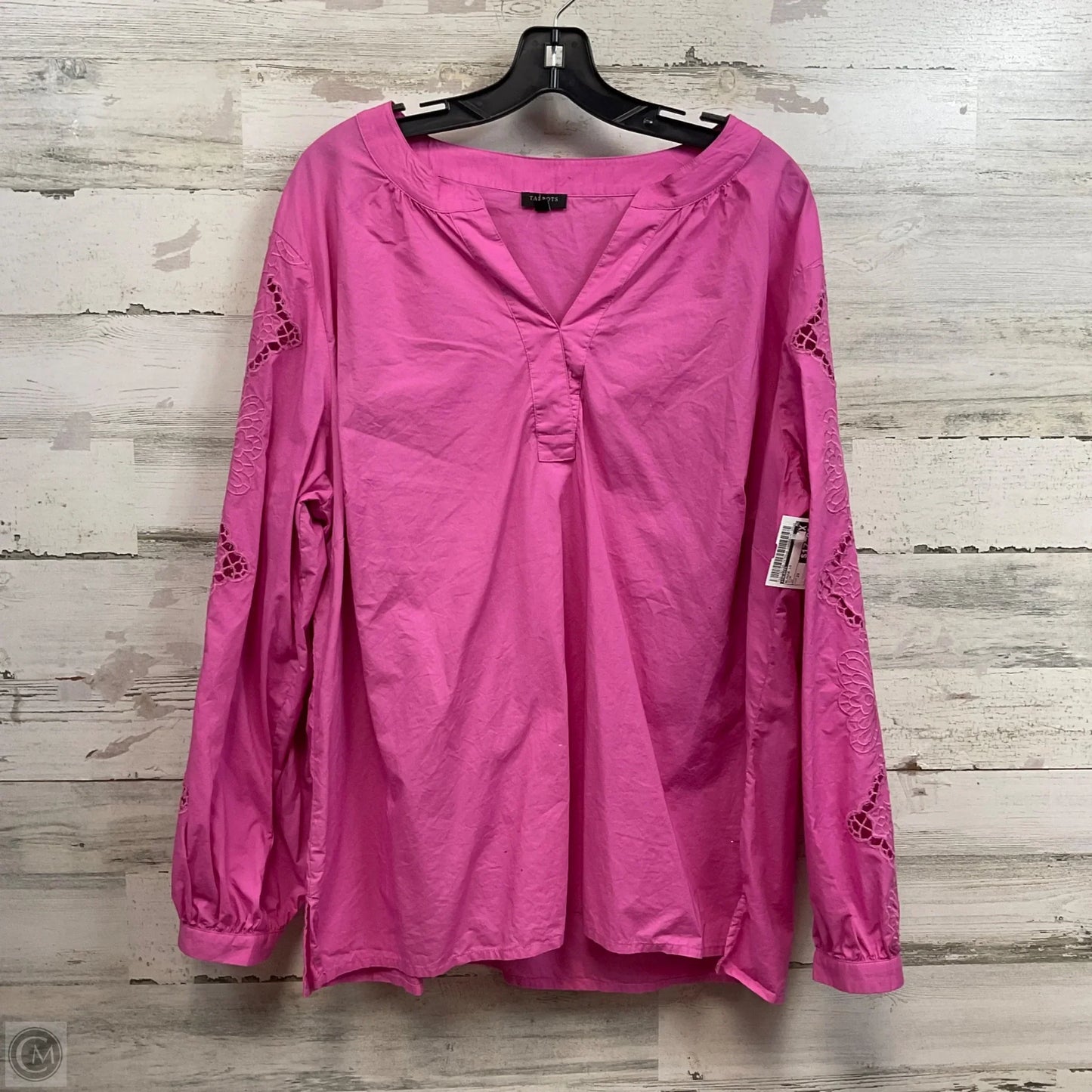 Blouse Long Sleeve By Talbots In Pink, Size: 2x