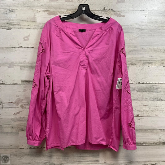 Blouse Long Sleeve By Talbots In Pink, Size: 2x