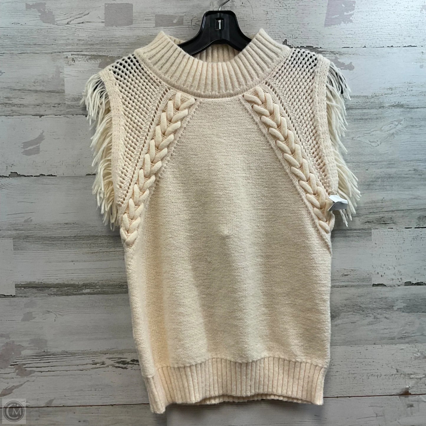 Sweater Short Sleeve By & MERCI In Cream, Size: S