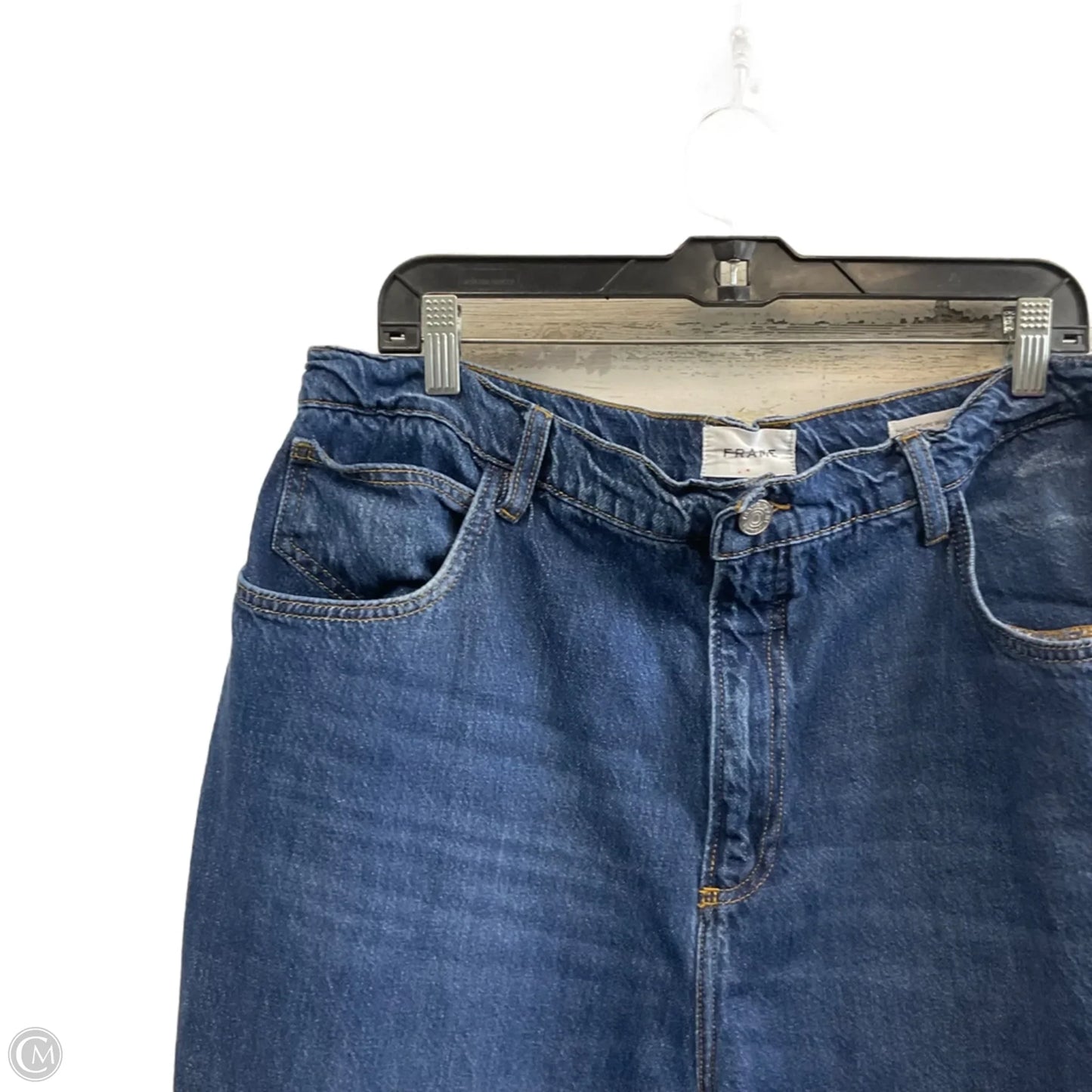 Jeans Wide Leg By Frame In Blue Denim, Size: 18