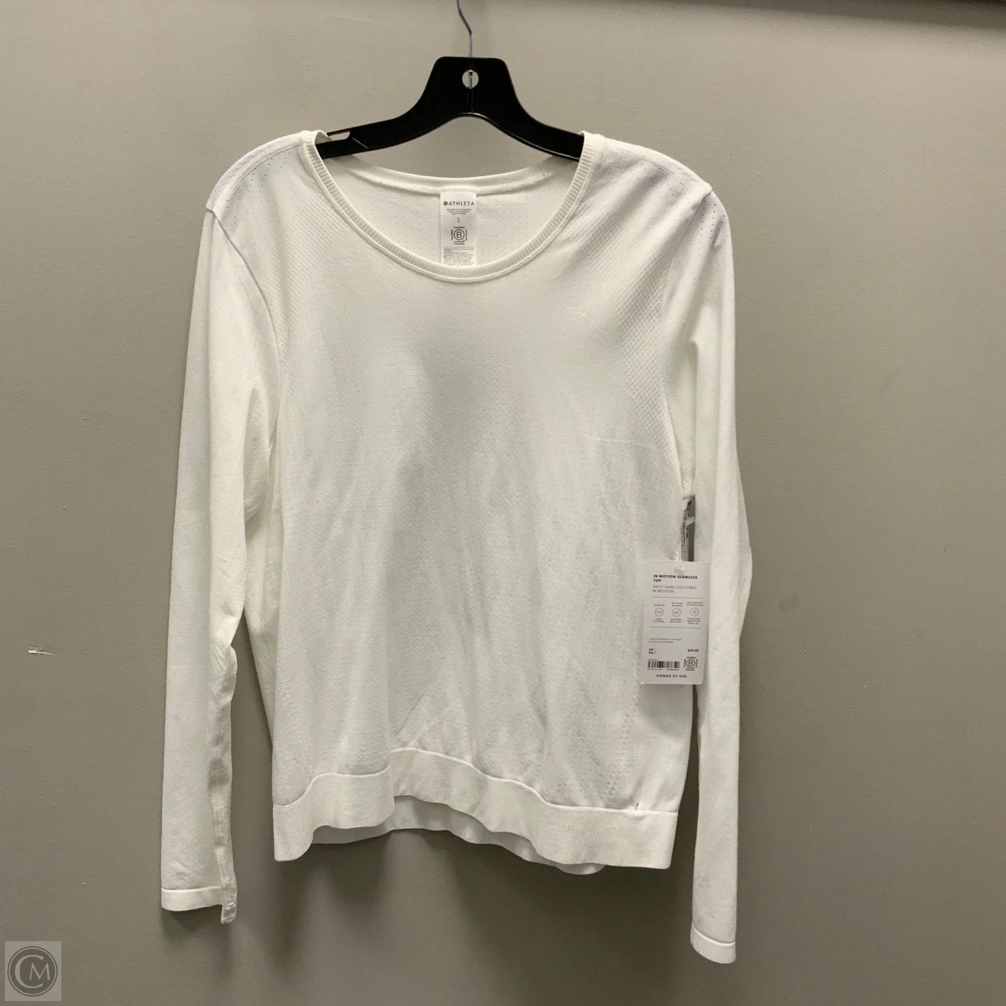 Athletic Top Long Sleeve Crewneck By Athleta In White, Size: L