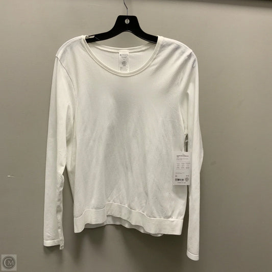 Athletic Top Long Sleeve Crewneck By Athleta In White, Size: L