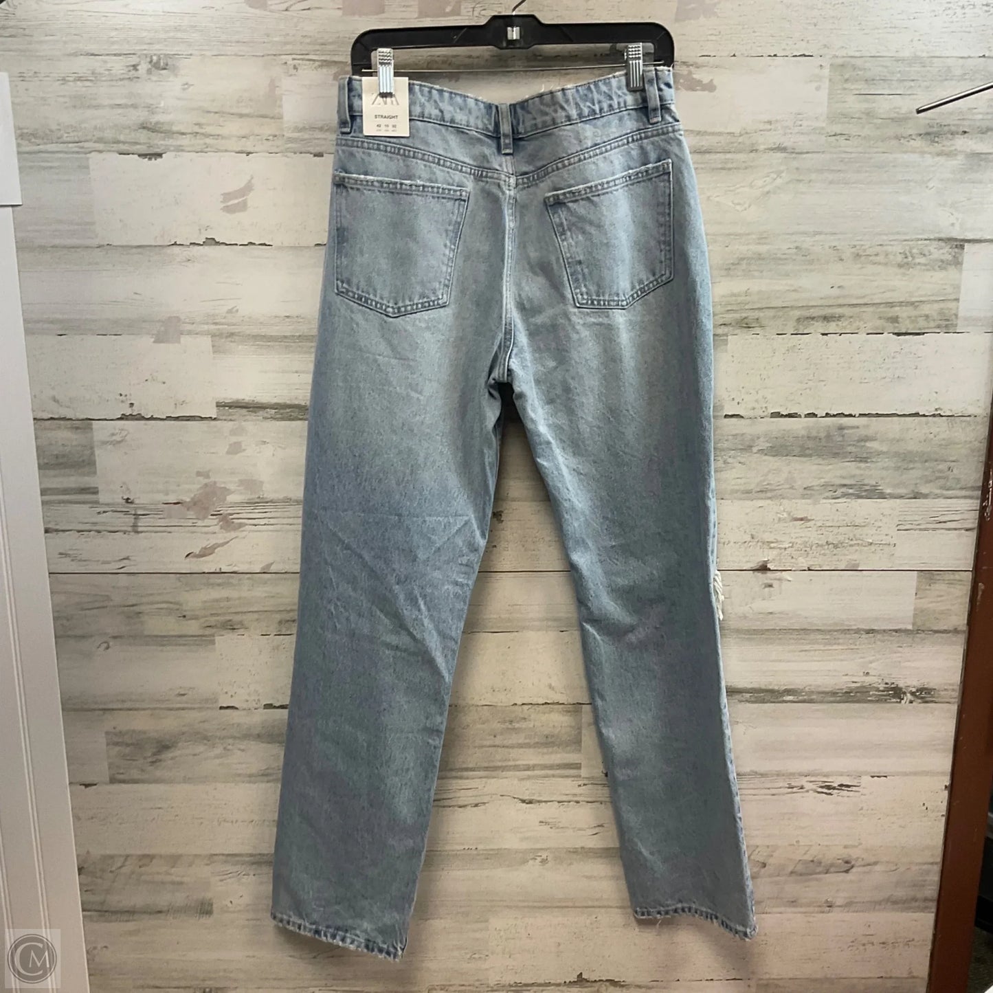 Jeans Straight By Zara In Blue Denim, Size: 10