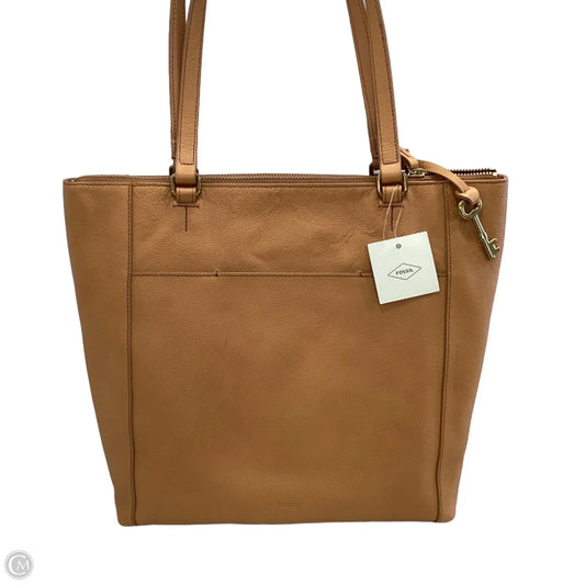 Handbag Leather By Fossil, Size: Medium