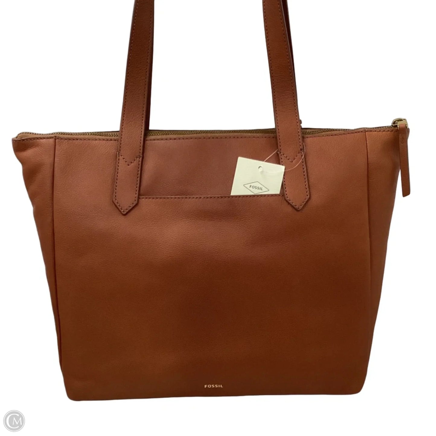 Handbag Leather By Fossil, Size: Medium