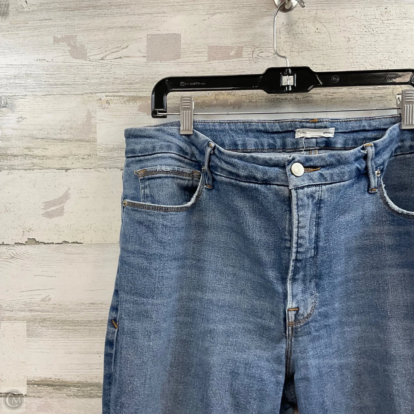 Jeans Straight By Good American In Blue Denim, Size: 14