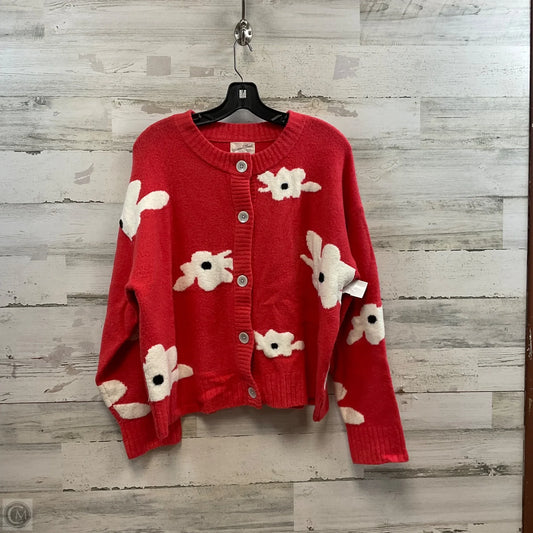 Sweater Cardigan By Universal Thread In Pink, Size: L