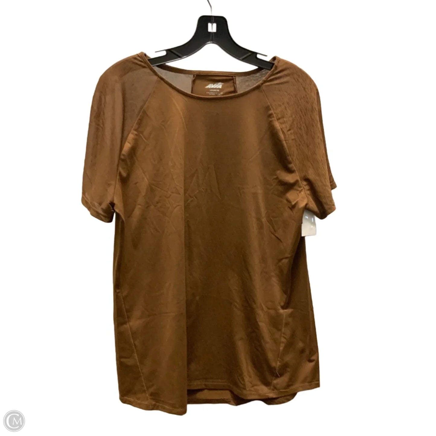 Athletic Top Short Sleeve By Avia In Brown, Size: L