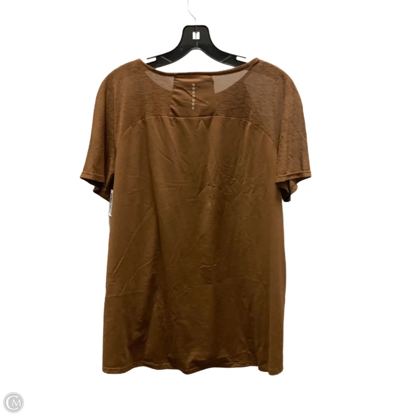 Athletic Top Short Sleeve By Avia In Brown, Size: L