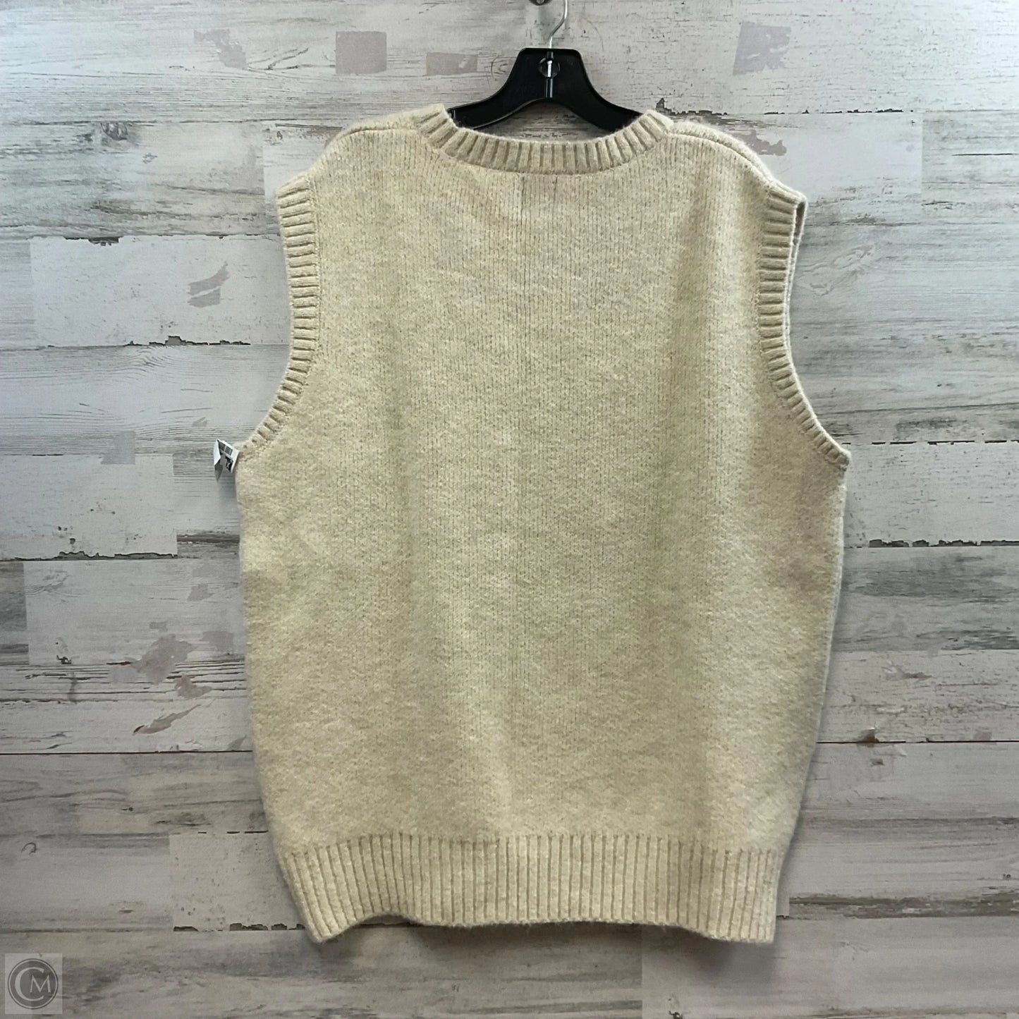 Vest Sweater By Maeve In Cream, Size: Xl