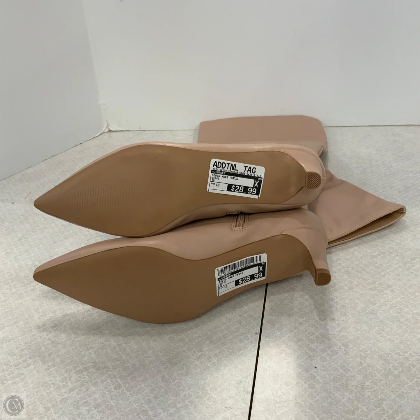 Boots Knee Heels By Journee In Beige, Size: 10