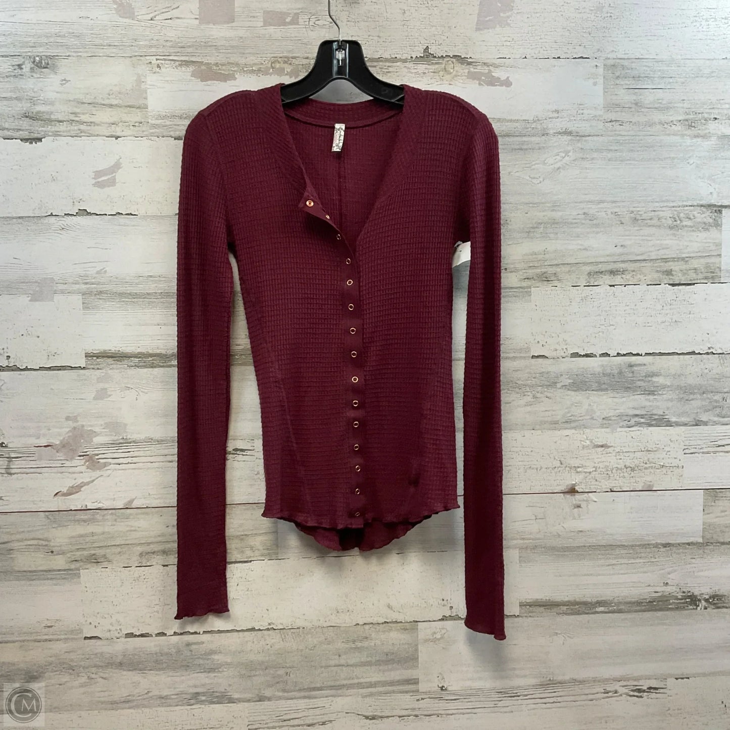Top Long Sleeve By Free People In Maroon, Size: S