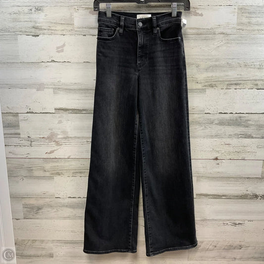 Jeans Wide Leg By Frame In Black Denim, Size: 00
