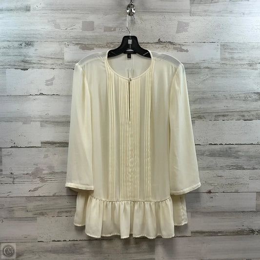 Blouse Long Sleeve By Banana Republic In Cream, Size: M