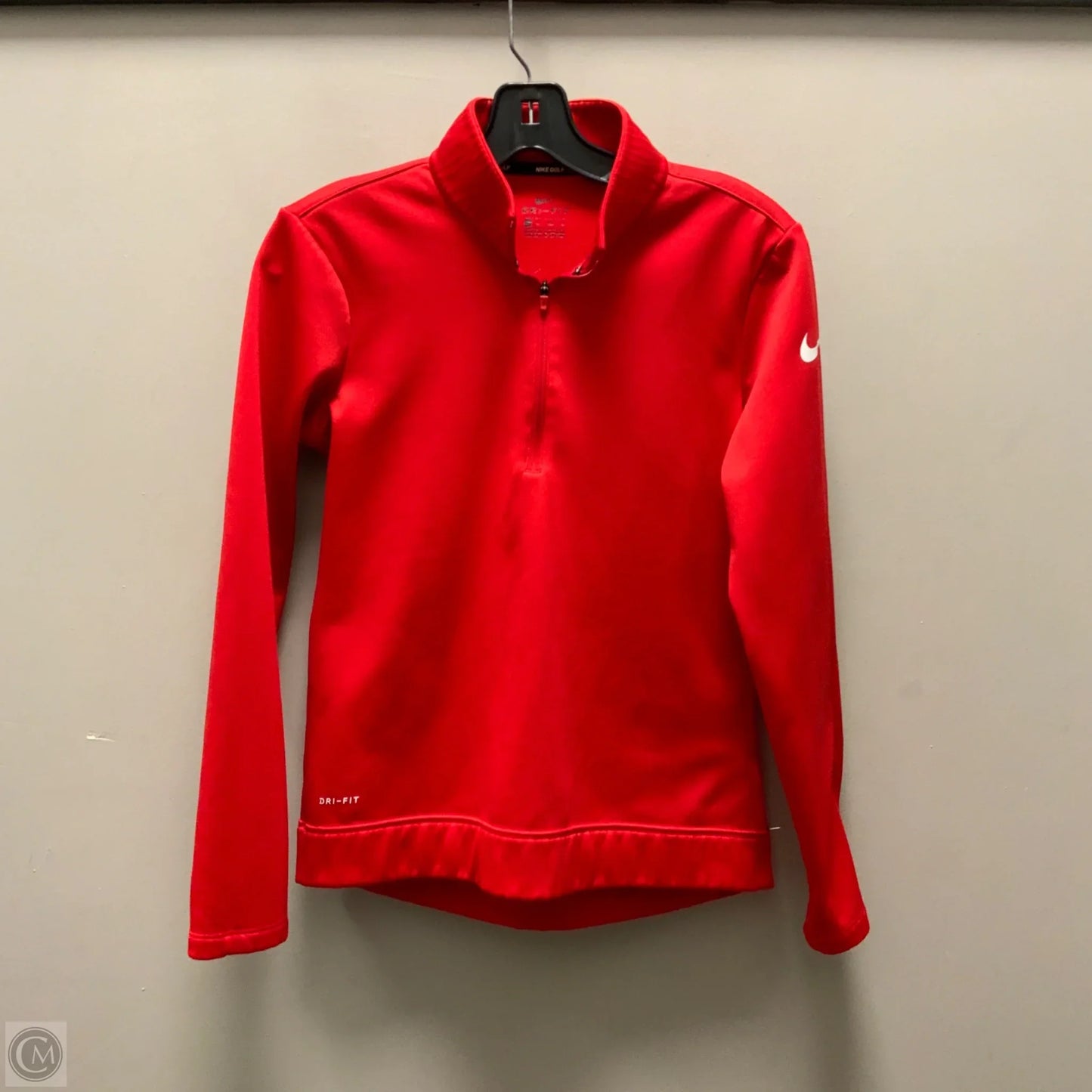 Athletic Top Long Sleeve Collar By Nike Apparel In Red, Size: Xs