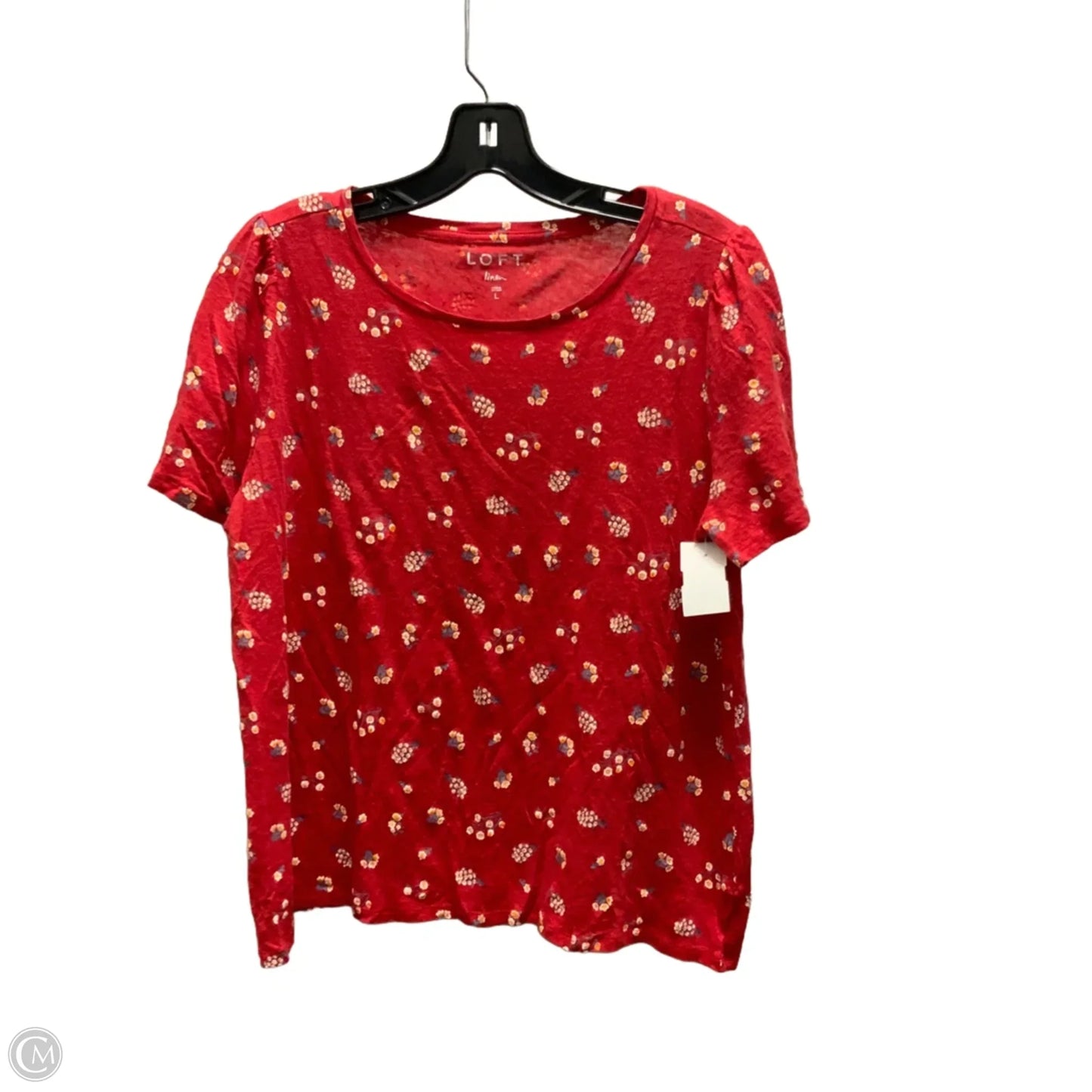 Top Short Sleeve Basic By Loft In Red, Size: L