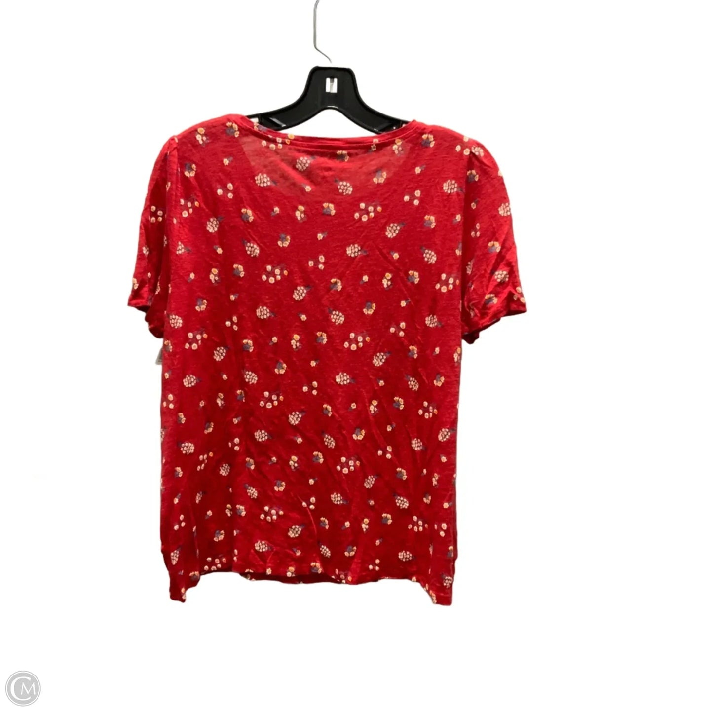Top Short Sleeve Basic By Loft In Red, Size: L