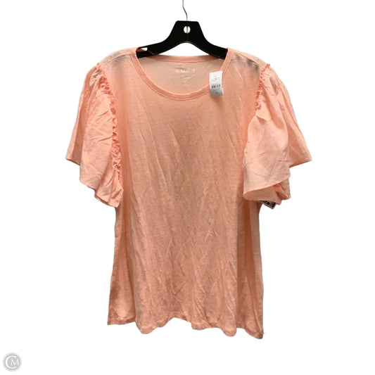 Top Short Sleeve By Loft In Pink, Size: Xl