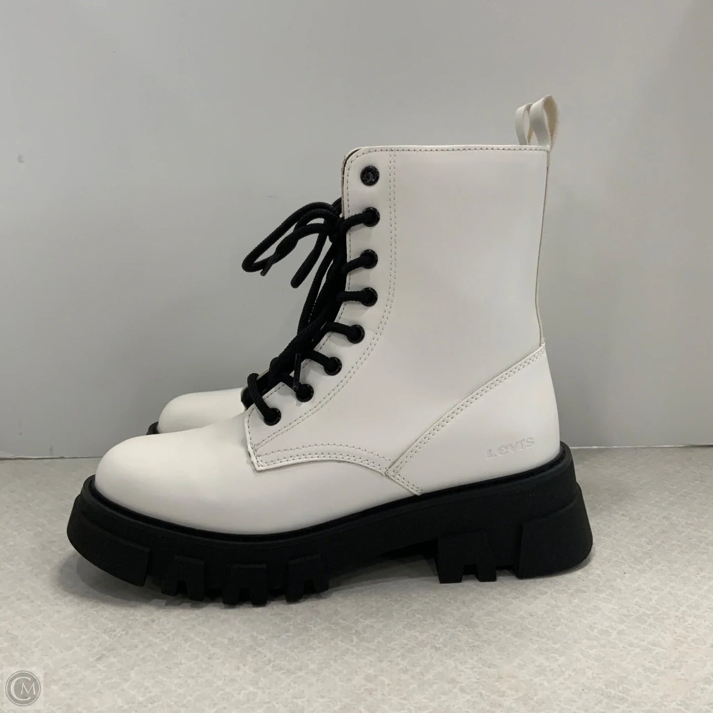 Boots Ankle Heels By Levis In White, Size: 8.5