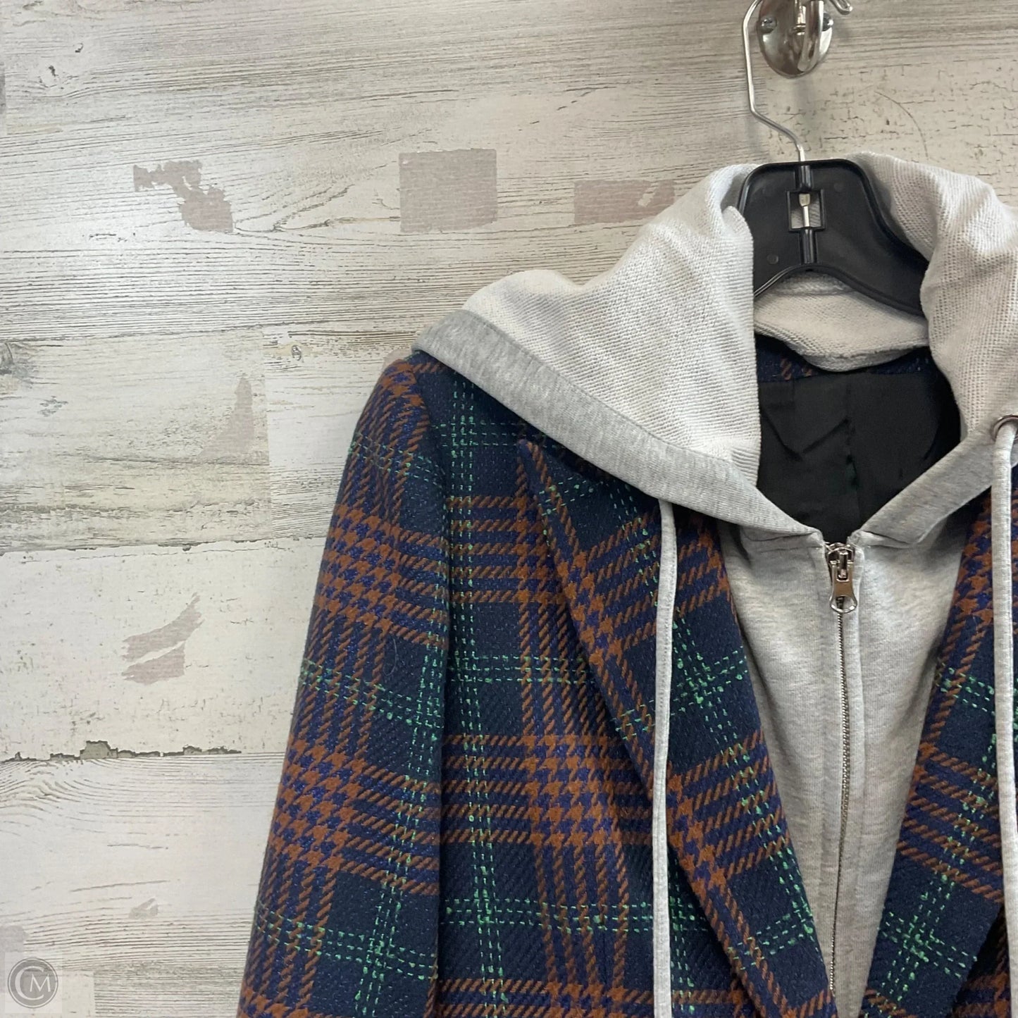 Blazer By CENTRAL PARK WEST In Blue & Brown, Size: S