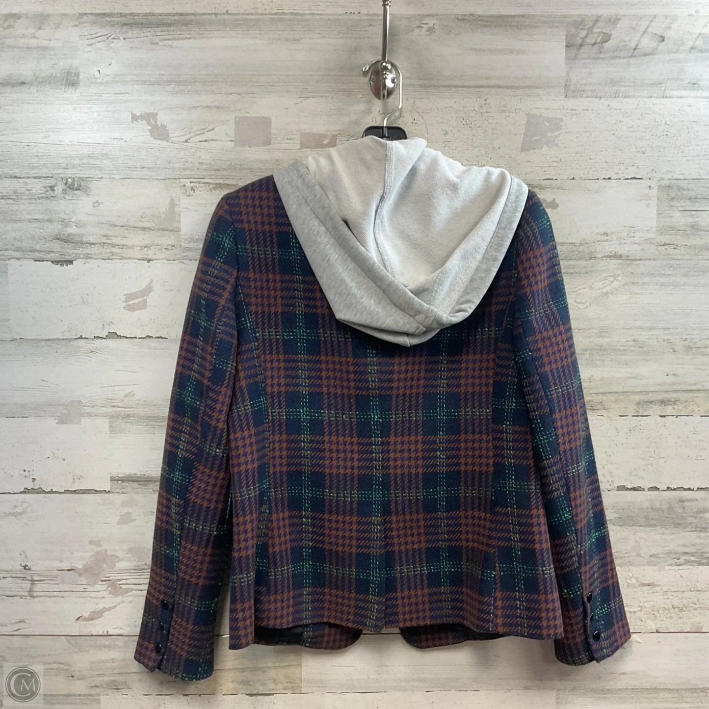 Blazer By CENTRAL PARK WEST In Blue & Brown, Size: S