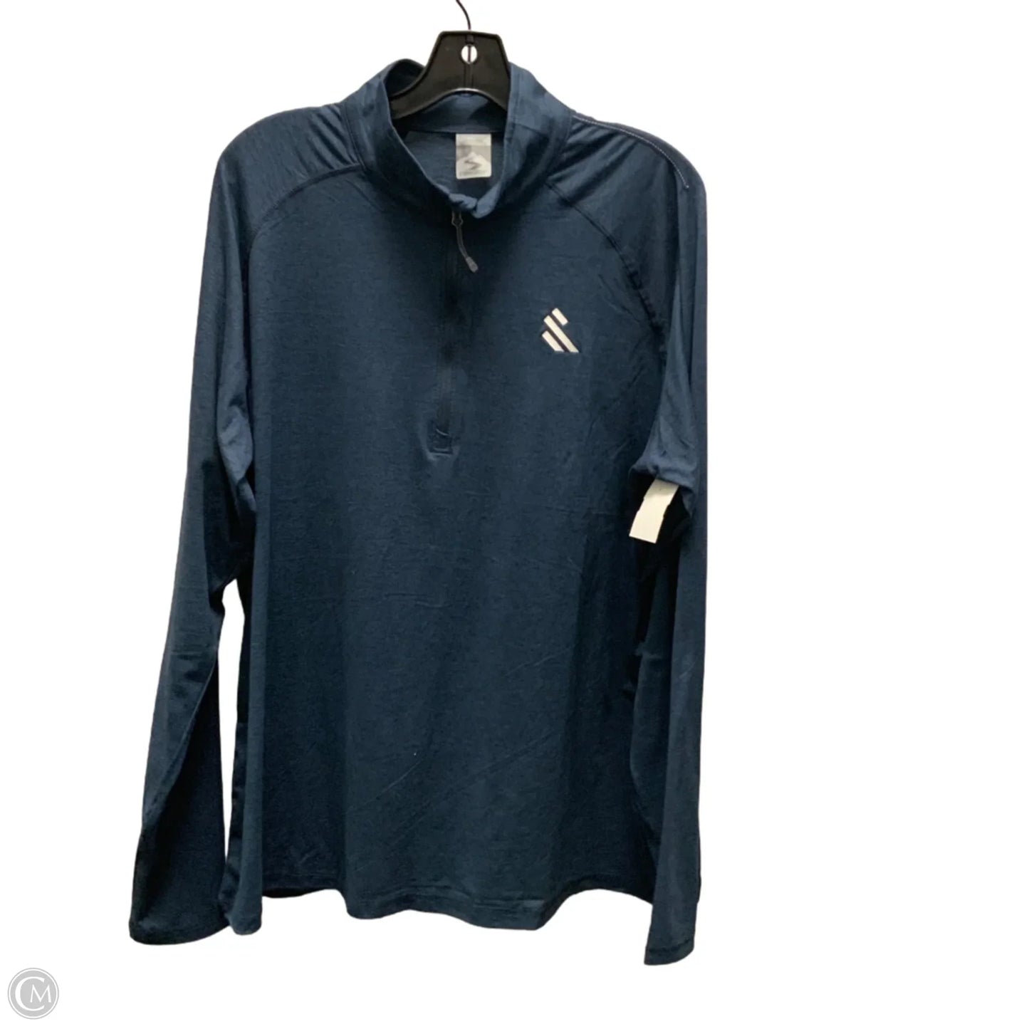 Athletic Top Long Sleeve Collar By Storm Creek In Blue, Size: 2x