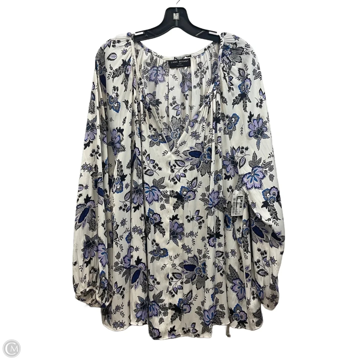 Blouse Long Sleeve By Lane Bryant In White, Size: 4x