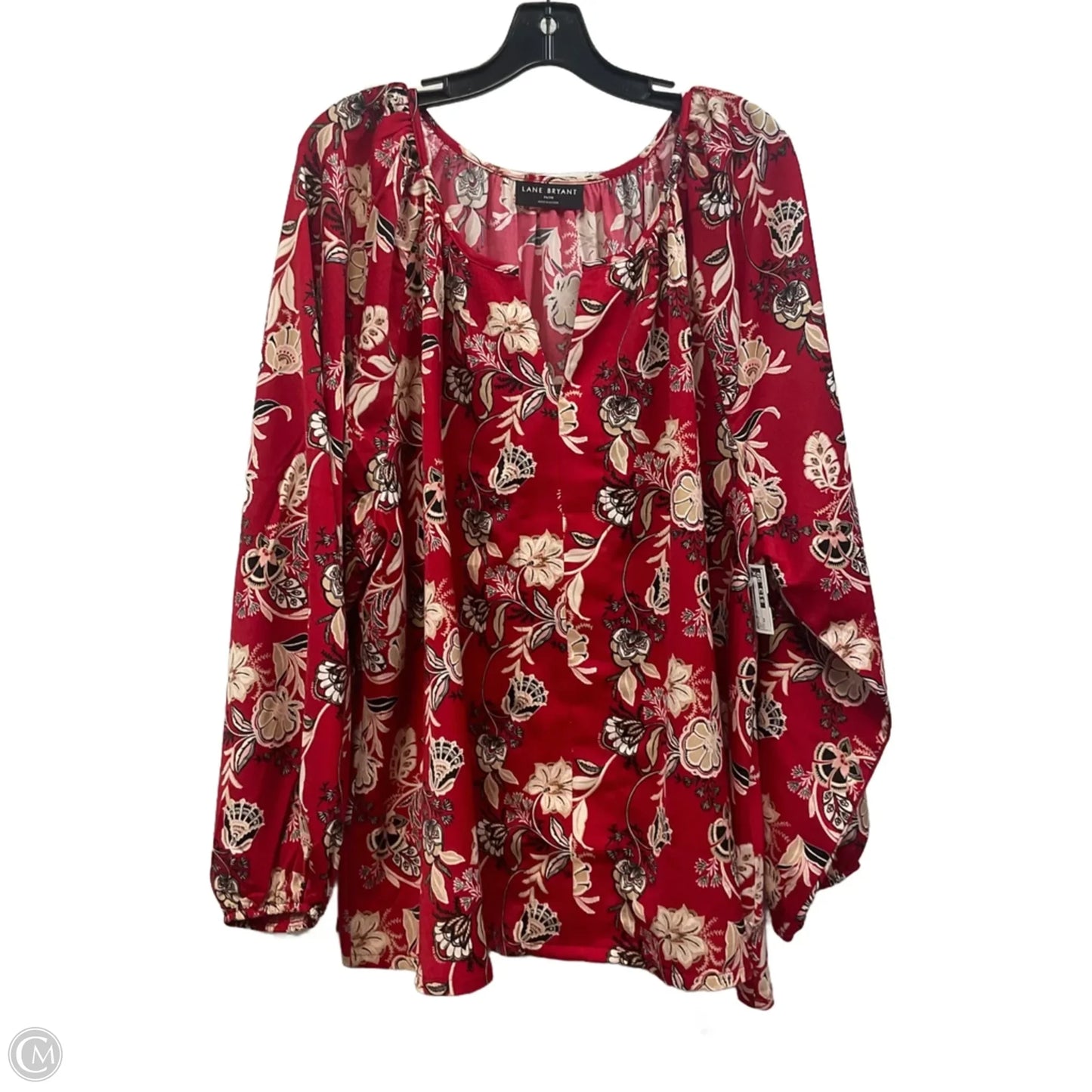 Blouse Long Sleeve By Lane Bryant In Red, Size: 4x