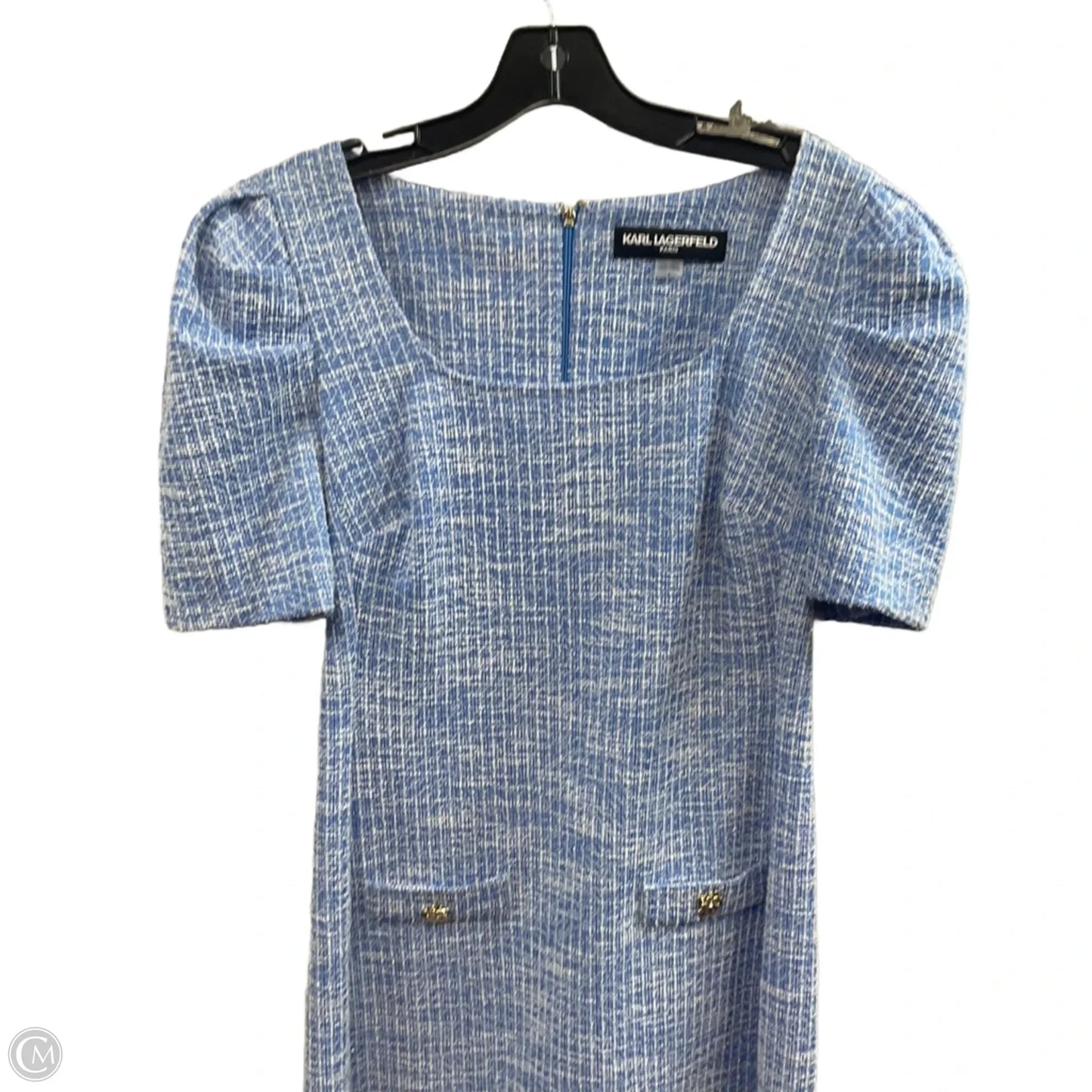 Dress Designer By Karl Lagerfeld In Blue, Size: S