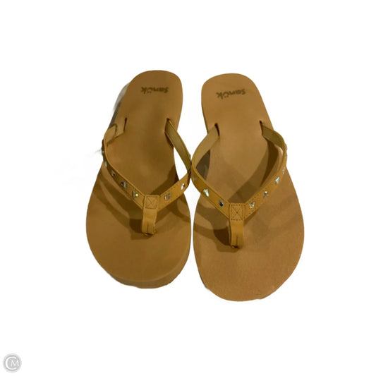 Sandals Flip Flops By Sanuk In Brown, Size: 9