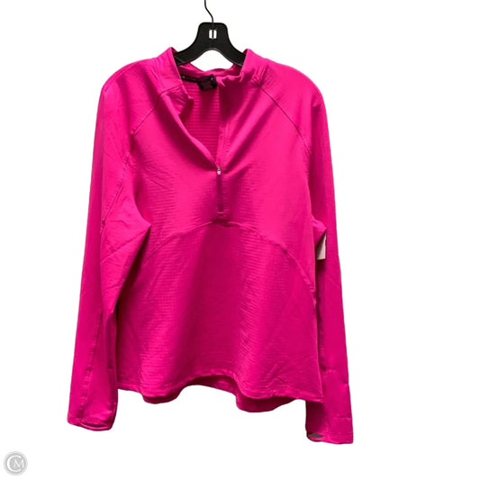 Athletic Top Long Sleeve Collar By Spyder In Pink, Size: Xl