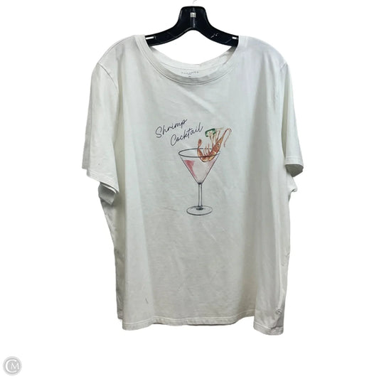 Top Short Sleeve Basic By Talbots In White, Size: 3x