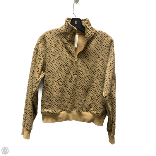 Athletic Top Long Sleeve Collar By Fabletics In Brown, Size: S