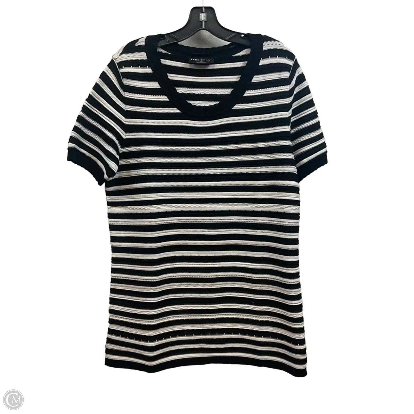 Top Short Sleeve By Lane Bryant In Black & White, Size: 1x