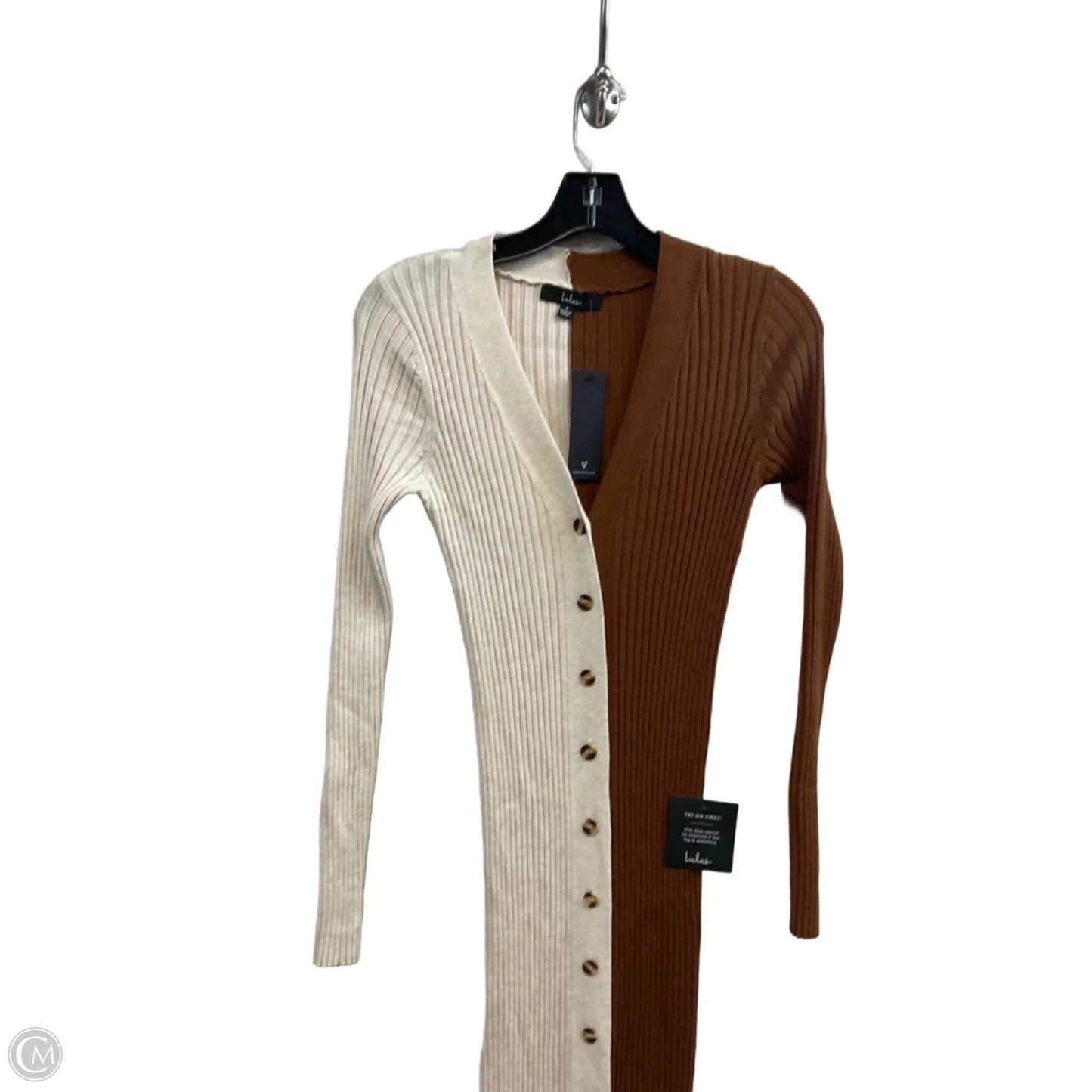 Dress Casual Maxi By Lulus In Brown & Cream, Size: S