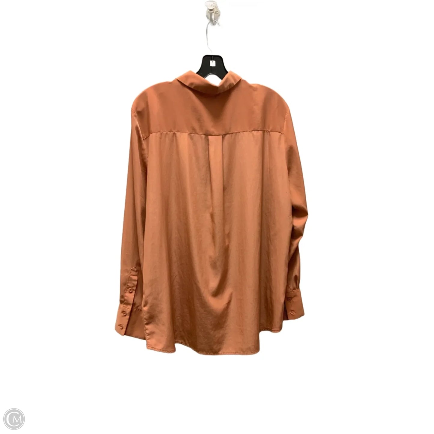 Blouse Long Sleeve By Nine West Apparel In Brown, Size: Xl