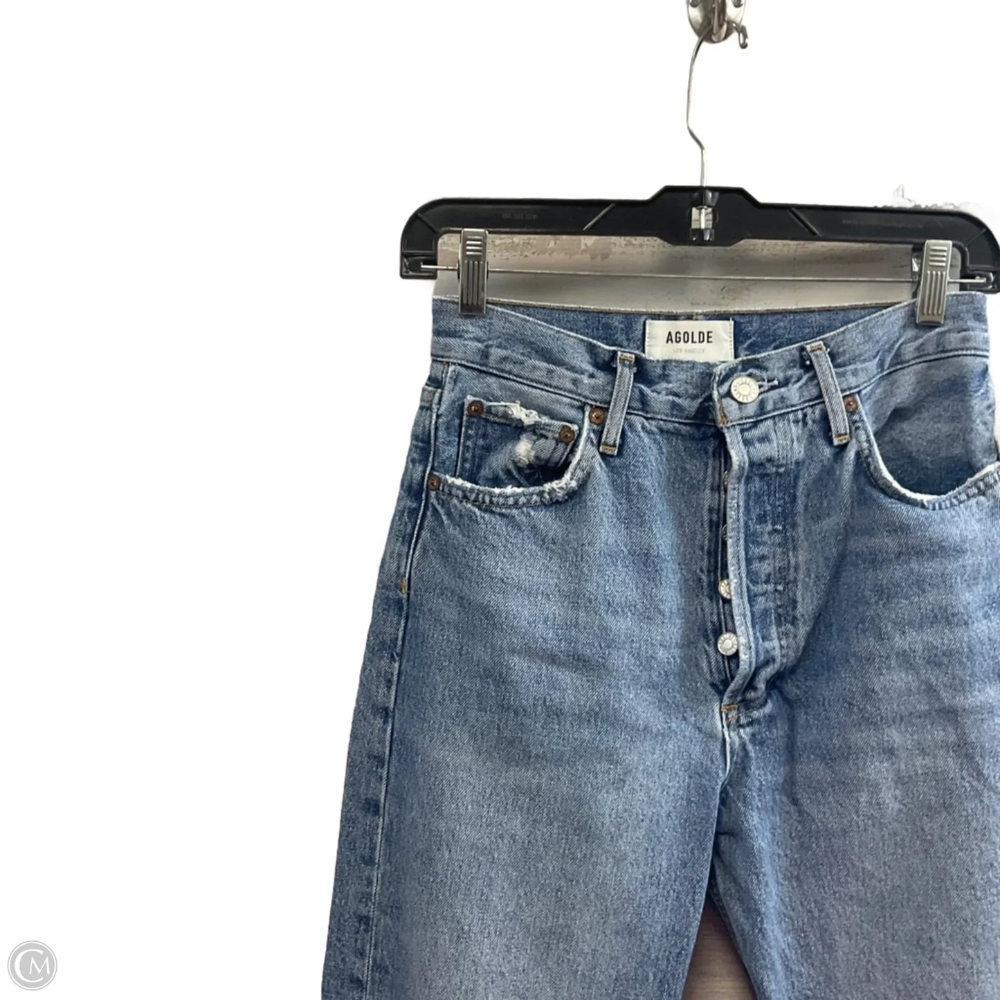 Jeans Straight By Agolde In Blue Denim, Size: 0