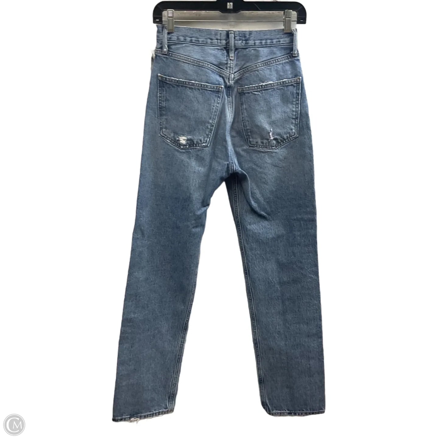 Jeans Straight By Agolde In Blue Denim, Size: 0