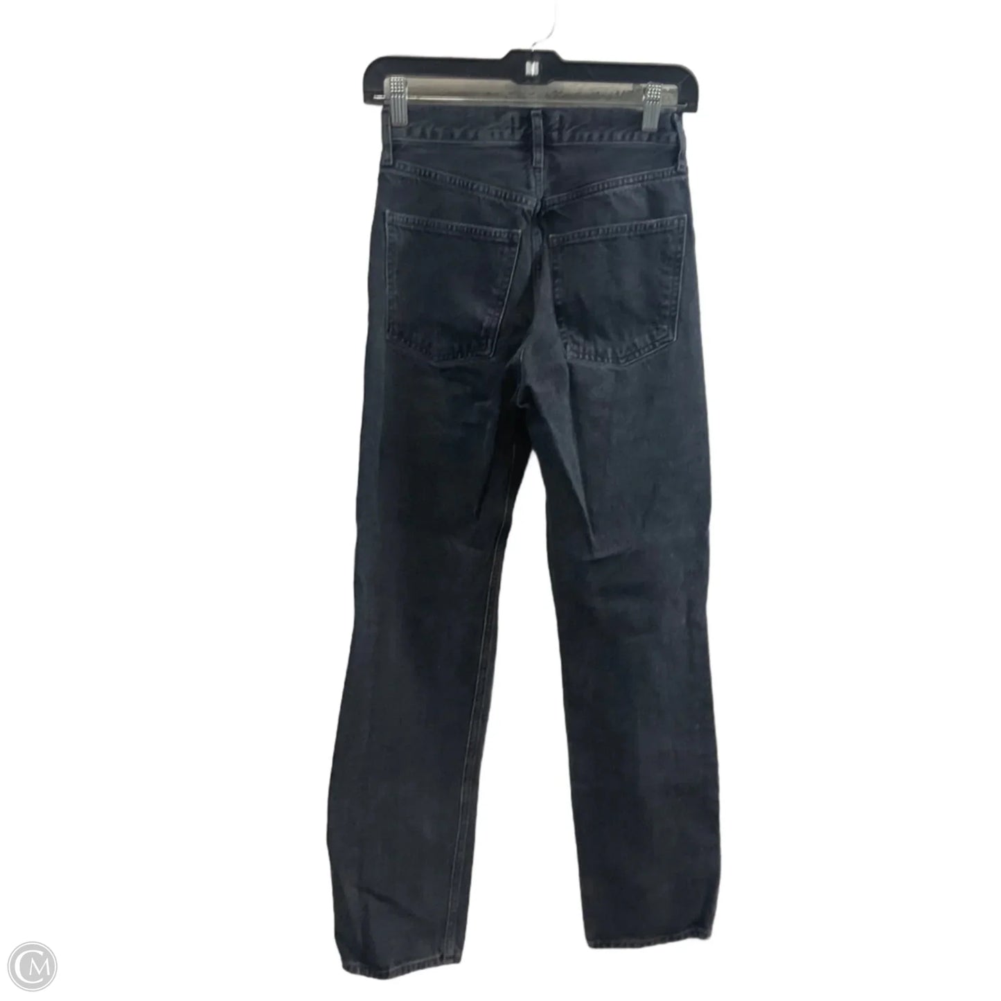Jeans Straight By Agolde In Black Denim, Size: 0