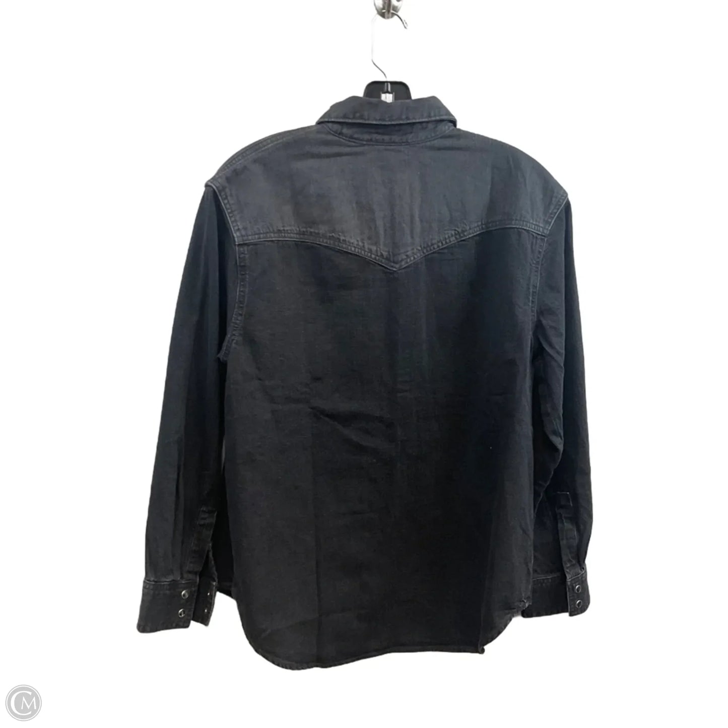 Top Long Sleeve By Levis In Black Denim, Size: S
