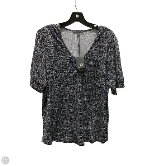 Top Short Sleeve By Adrianna Papell In Blue, Size: Xl