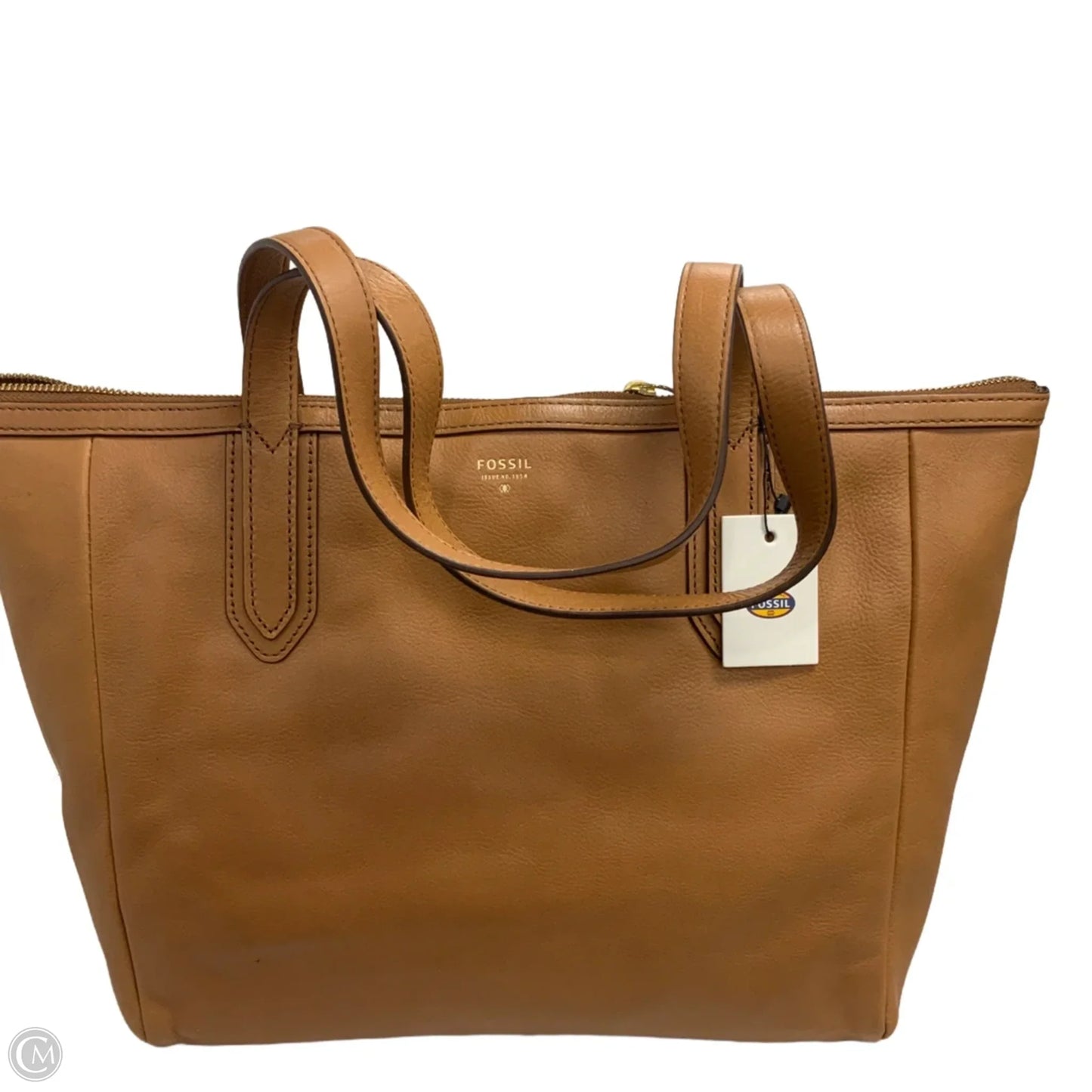 Handbag Leather By Fossil, Size: Medium