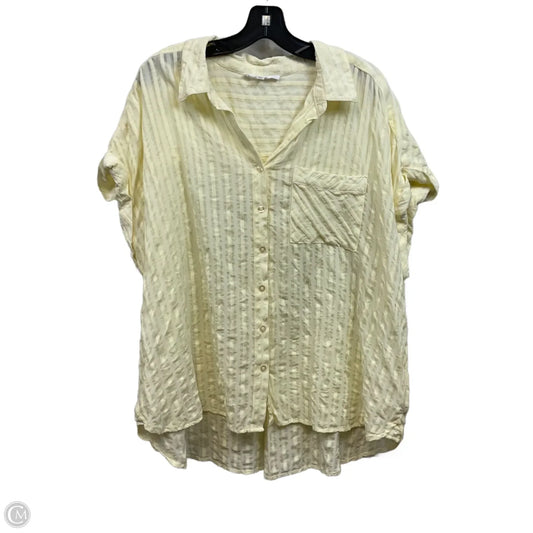 Blouse Short Sleeve By Jane And Delancey In Yellow, Size: 2x