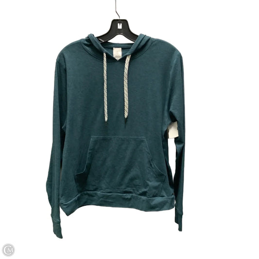 Athletic Top Long Sleeve Hoodie By Members Mark In Green, Size: L