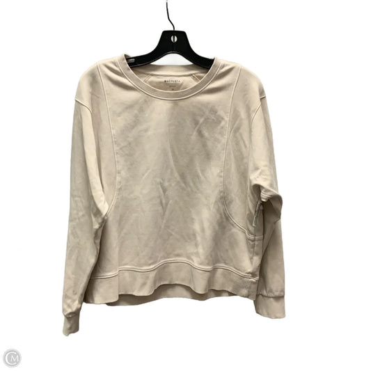 Athletic Top Long Sleeve Crewneck By Athleta In Cream, Size: M