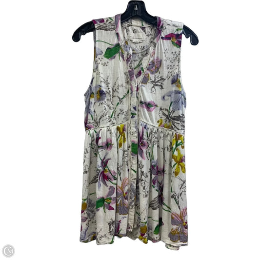 Tunic Short Sleeve By Anthropologie In Cream, Size: Xs