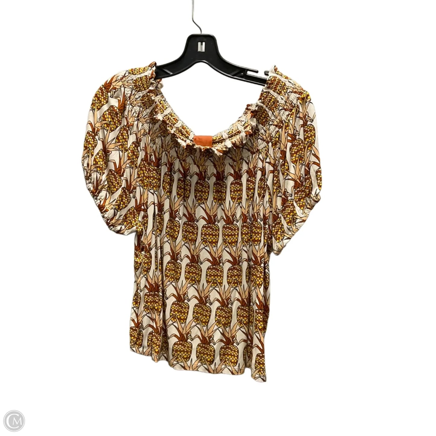 Top Short Sleeve By Porridge In Brown, Size: L