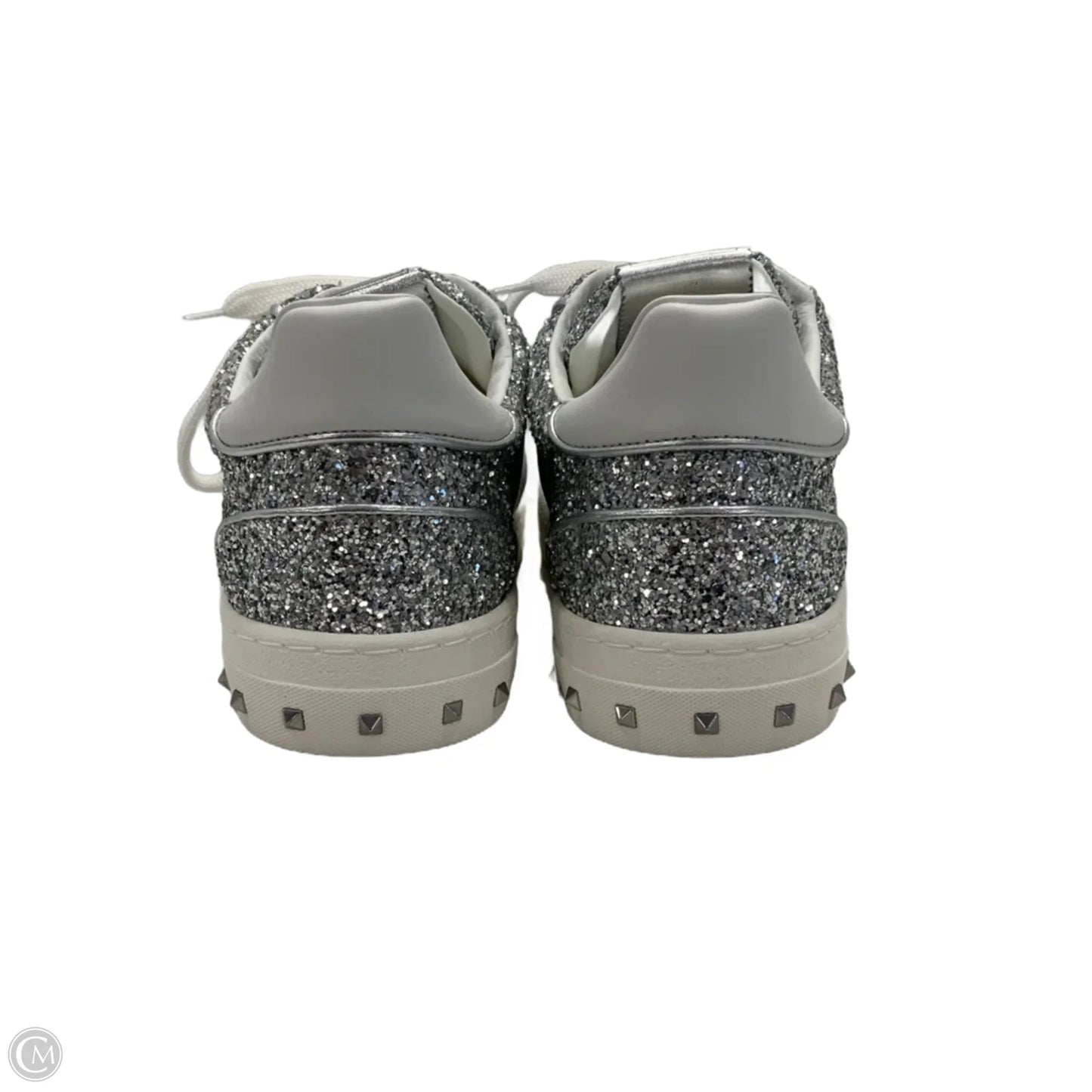Shoes Luxury Designer By Valentino-garavani In Silver & White, Size: 9.5