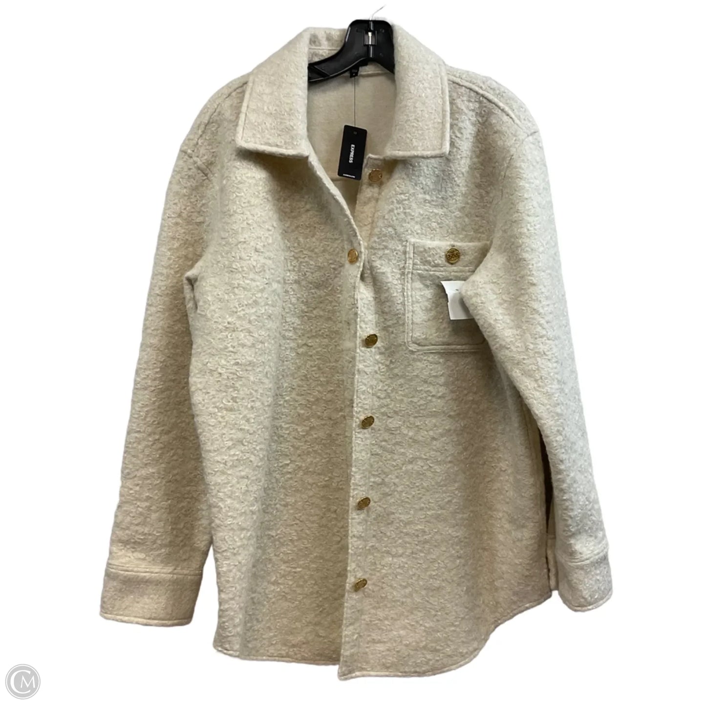 Jacket Shirt By Express In Cream, Size: M