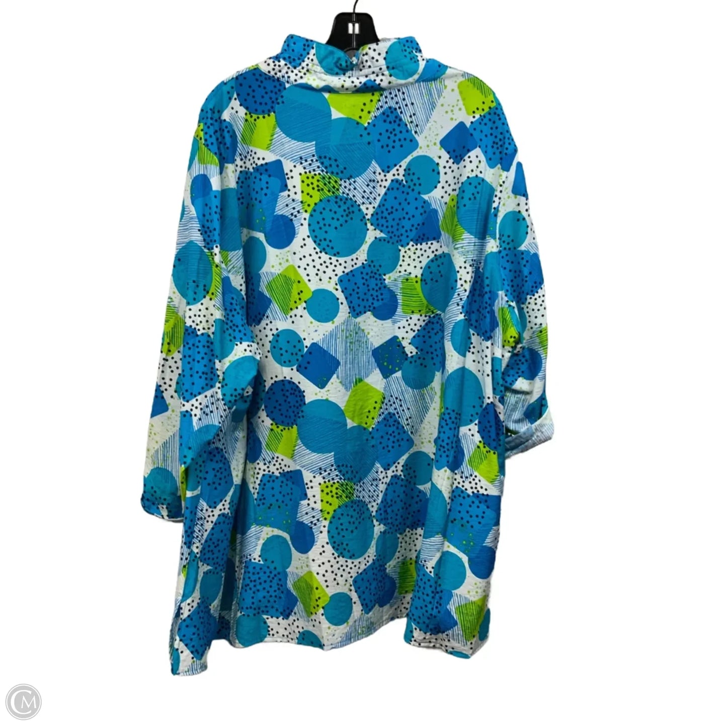 Blouse 3/4 Sleeve By Multiples In Blue, Size: 3x
